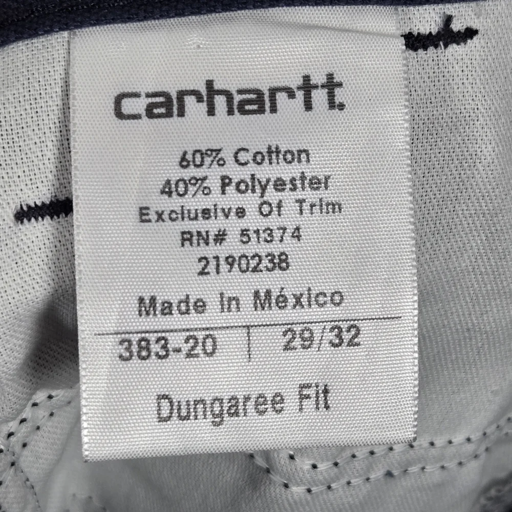Carhartt Navy Blue Dungaree Fit Uniflorm Pants Mens Size 29 TAILORED INSEAM